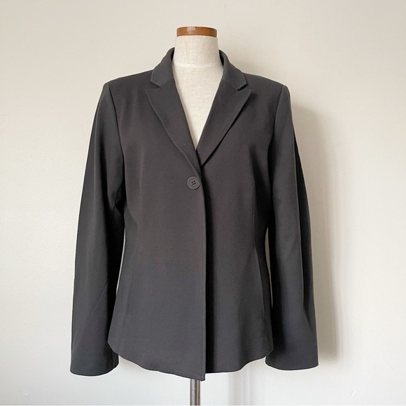 Eileen Fisher Gray button blazer size Large preowned - Picture 2 of 7